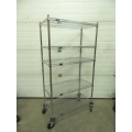 Nexel 5 Shelf Adjustable Chrome Mobile Rolling Cart Nexel 5 Shelf Adjustable Chrome Mobile Rolling Cart